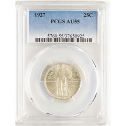1927 Standing Liberty Quarter Coin PCGS AU55