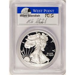 2015-W $1 Proof American Silver Eagle Coin PCGS PR70DCAM W/Miles Standish Signature