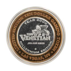 .999 Silver The Venetian Las Vegas, NV $10 Casino Limited Edition Gaming Token