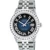 Image 2 : Rolex Mens Stainless Steel Blue Vignette Roman Diamond Datejust Wristwatch With