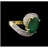 Image 1 : 2.75 ctw Emerald and Diamond Ring - 14KT Yellow Gold