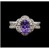 Image 2 : 14KT White Gold 1.49 ctw Tanzanite and Diamond Ring