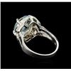 Image 3 : 3.85 ctw Aquamarine and Diamond Ring - 14KT White Gold