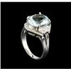 Image 4 : 3.85 ctw Aquamarine and Diamond Ring - 14KT White Gold