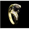 Image 4 : 1.40 ctw Black and White Diamond Ring - 14KT Yellow Gold