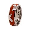 Image 3 : Leo Wittwer 18KT White Gold Ring with Orange Enamel