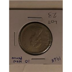 1968 Baliswick of Jersey 10 New Pence Coin in High Grade