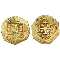 Seville, Spain, cob 2 escudos, Philip III, assayer B.