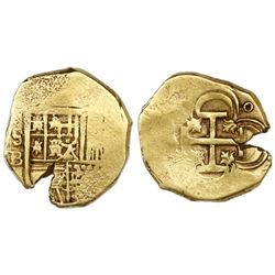 Seville, Spain, cob 2 escudos, Philip III, assayer B.