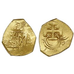Seville, Spain, cob 2 escudos, Philip III, assayer not visible.
