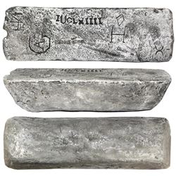 Large silver ingot #305 from Oruro, 88 lb 7.04 oz troy, Class Factor 0.8, with markings of manifest 