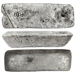 Large silver ingot #414 from Oruro, 81 lb 9.76 oz troy, Class Factor 0.9, with markings of manifest