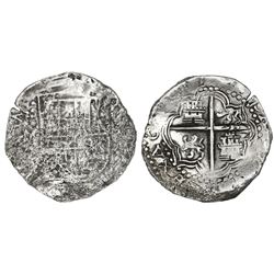 Potosi, Bolivia, cob 8 reales, (16)17M, Grade 3.