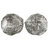 Image 1 : Potosi, Bolivia, cob 8 reales, Philip III, assayer not visible, quadrants of cross transposed, Grade