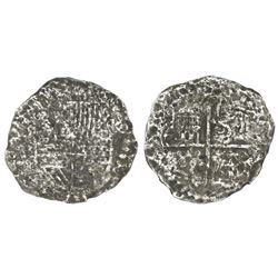 Potosi, Bolivia, cob 8 reales, Philip III, assayer not visible, 12 points (Grade 3), hand-signed cer