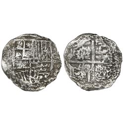 Potosi, Bolivia, cob 8 reales, Philip III, assayer not visible, Grade 3.