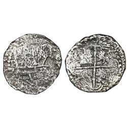 Potosi, Bolivia, cob 8 reales, Philip III, assayer not visible, Grade 3.