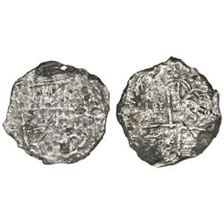 Potosi, Bolivia, cob 8 reales, Philip III, assayer not visible, 2 points (Grade 4), hand-signed cert
