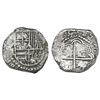 Image 1 : Potosi, Bolivia, cob 2 reales, Philip III, assayer M, quadrants of cross transposed, Grade 2.