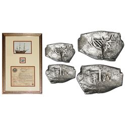 Mexico City, Mexico, cob 4 reales, Philip V, assayer not visible, very rare and popular provenance,