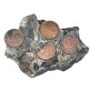 Image 1 : Encrusted clump of at least sixteen English East India Co. copper X cash, 1803.