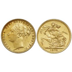 Sydney, Australia (under Great Britain), gold sovereign, Victoria (young head), 1872-S, St. George r