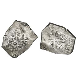 Mexico City, Mexico, cob 4 reales, 1712J, rare, ex-1715 Fleet.
