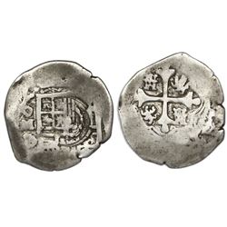 Mexico City, Mexico, cob 1 real, (161)9/8D/F, rare, with El Salvador arms countermark (Type V, 1868)