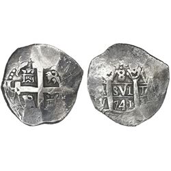 Lima, Peru, cob 8 reales, 1741V.