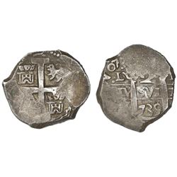 Lima, Peru, cob 2 reales, 1739/8N.
