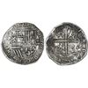 Image 1 : Potosi, Bolivia, cob 8 reales, Philip II, assayer A, error denomination o-VIIII.
