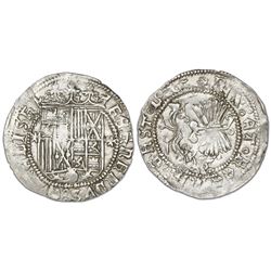 Granada, Spain, 1 real, Ferdinand-Isabel, assayer three-quarters Maltese cross flanking shield, mint