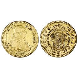 Potosi, Bolivia, bust gold 1 escudo, Charles IV, 1797PP.