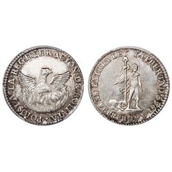 Potosi, Bolivia, 1 sol, 1839, phoenix, PCGS MS64.