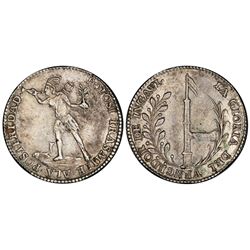 Potosi, Bolivia, 2 soles, (1841), Ballivian / native / Ingavi, PCGS AU50.