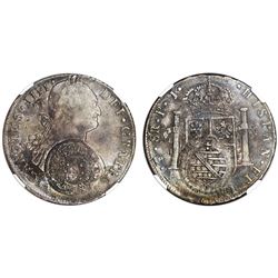 Brazil (Minas Gerais), 960 reis counterstamp (1809) on a Potosi, Bolivia, bust 8 reales, Charles IV,