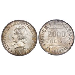Brazil, 2000 reis, 1911, NGC MS 64.