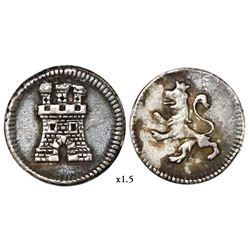 Bogota, Colombia, 1/4 real, anepigraphic issue, Charles III or IV, no date or mintmark or assayer, b