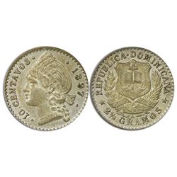 Dominican Republic, 10 centavos, 1897-A, PCGS MS63, ex-Rudman.