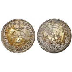 Bavaria (German States), 2 kreuzer, 1625, date above Z, NGC AU 58.