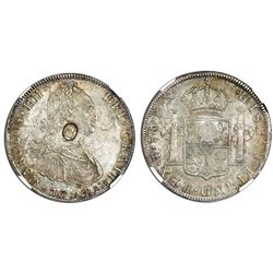 Great Britain, 1 dollar, oval George III countermark (1797-99) on a Potosi, Bolivia, bust 8 reales,