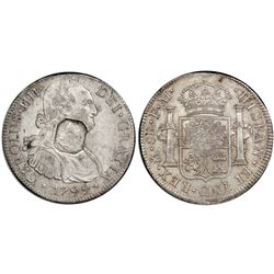 Great Britain, 1 dollar, octagonal George III countermark (1799-1804) on a Mexico bust 8 reales, Cha