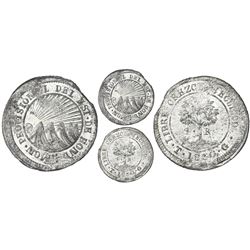 Tegucigalpa, Honduras, low silver 4 reales (provisional), 1850G, rare, NGC MS 62, finest known in NG