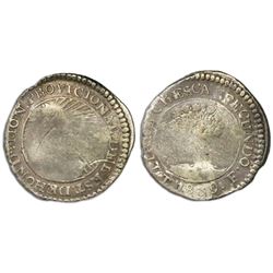 Tegucigalpa, Honduras, low silver 1 real (provisional), 1839F, PROVICIONAL error, NGC F details / sc