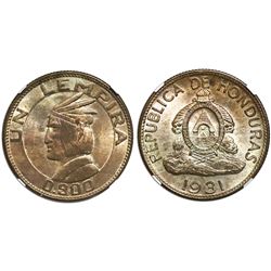 Honduras, 1 lempira, 1931, NGC MS 65.