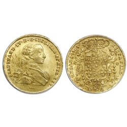 Naples and Sicily (Italian States), gold 6 ducati, Ferdinand IV, 1767DeG-CCR, PCGS MS64.