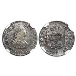 Mexico City, Mexico, bust 1/2 real, Charles IV, 1806TH, NGC MS 62.