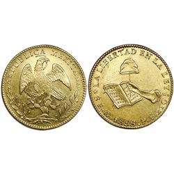 Guanajuato, Mexico, gold 8 escudos, 1858PF.