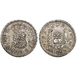 Lima, Peru, pillar 1 real, Ferdinand VI, 1753J.