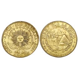 Cuzco, South Peru, gold 8 escudos, 1838MS.